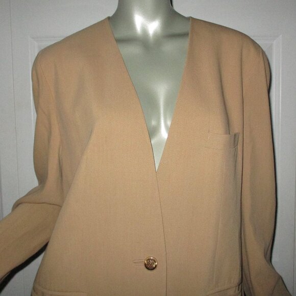 LOUIS FÉRAUD Tan/Camel Vintage Wool Lined Jacket - Picture 3 of 8